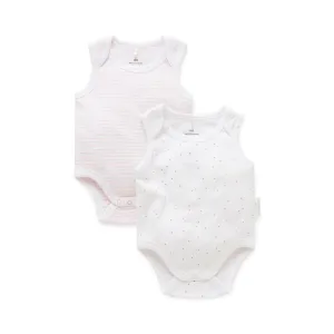 2 pack Singlet Bodysuit - Pale Pink Pack