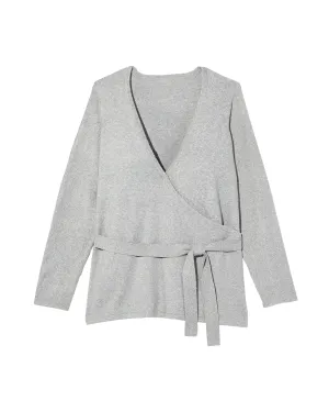 Aeryn Knit Wrap Cardigan | Light Grey