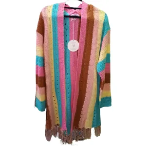 Avamia Cardigan Short Coloured Stripes With Tassels