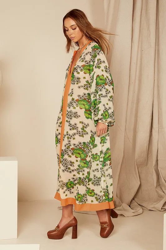 Bohemian Traders CLUSTER FLORAL KAFTAN