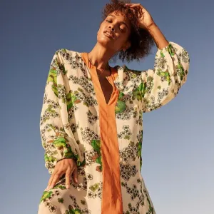 Bohemian Traders CLUSTER FLORAL KAFTAN