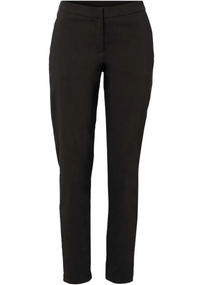 Business trousers with a comfortable Bodyflirt belt, black