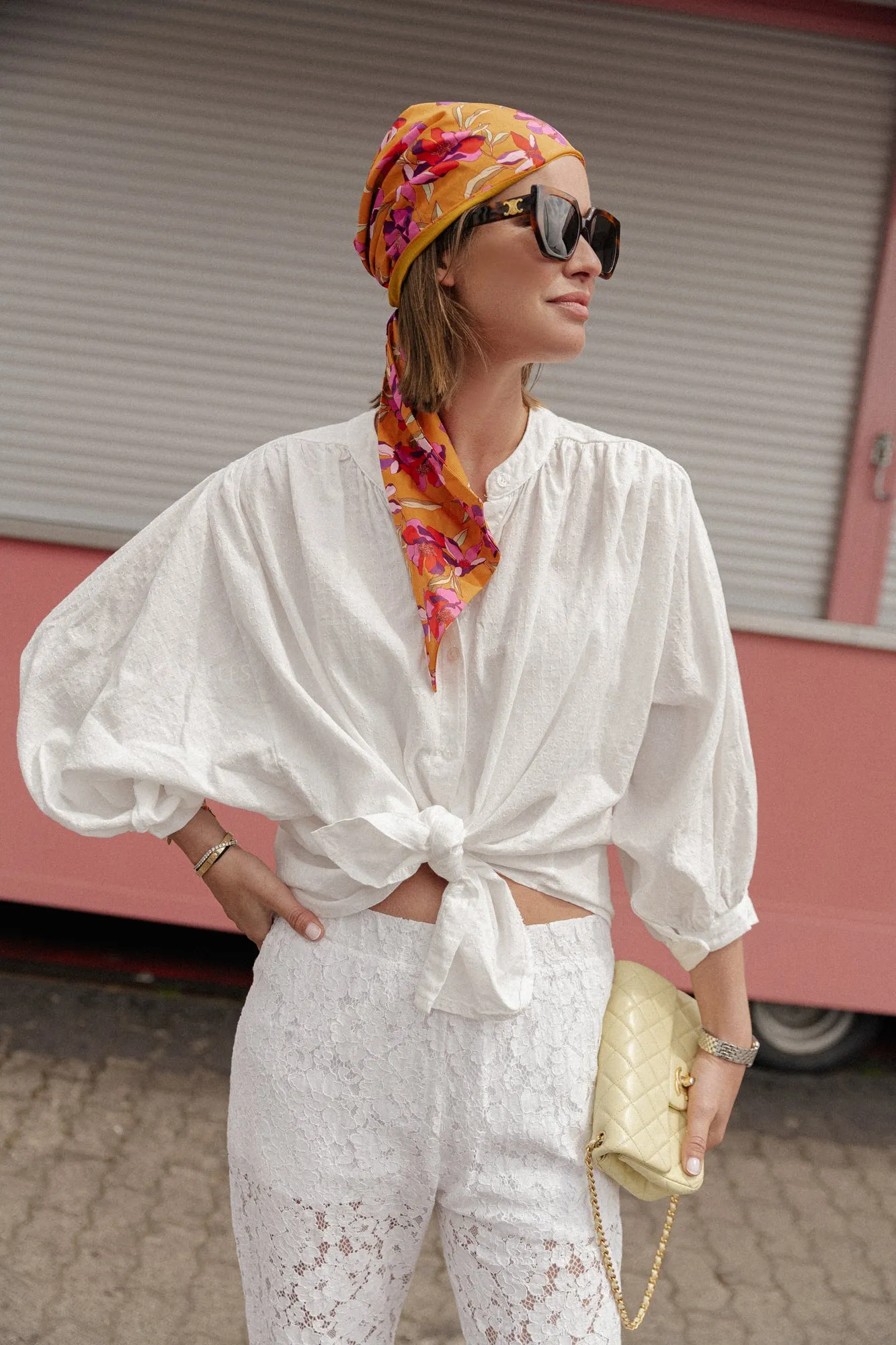 Cadie cotton blouse white