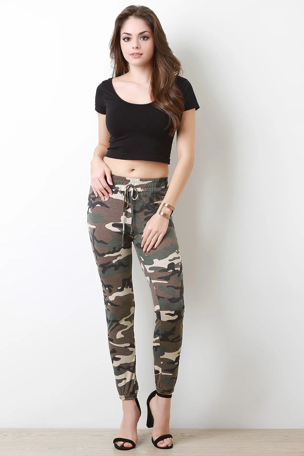 Camouflage Print Jogger Pants