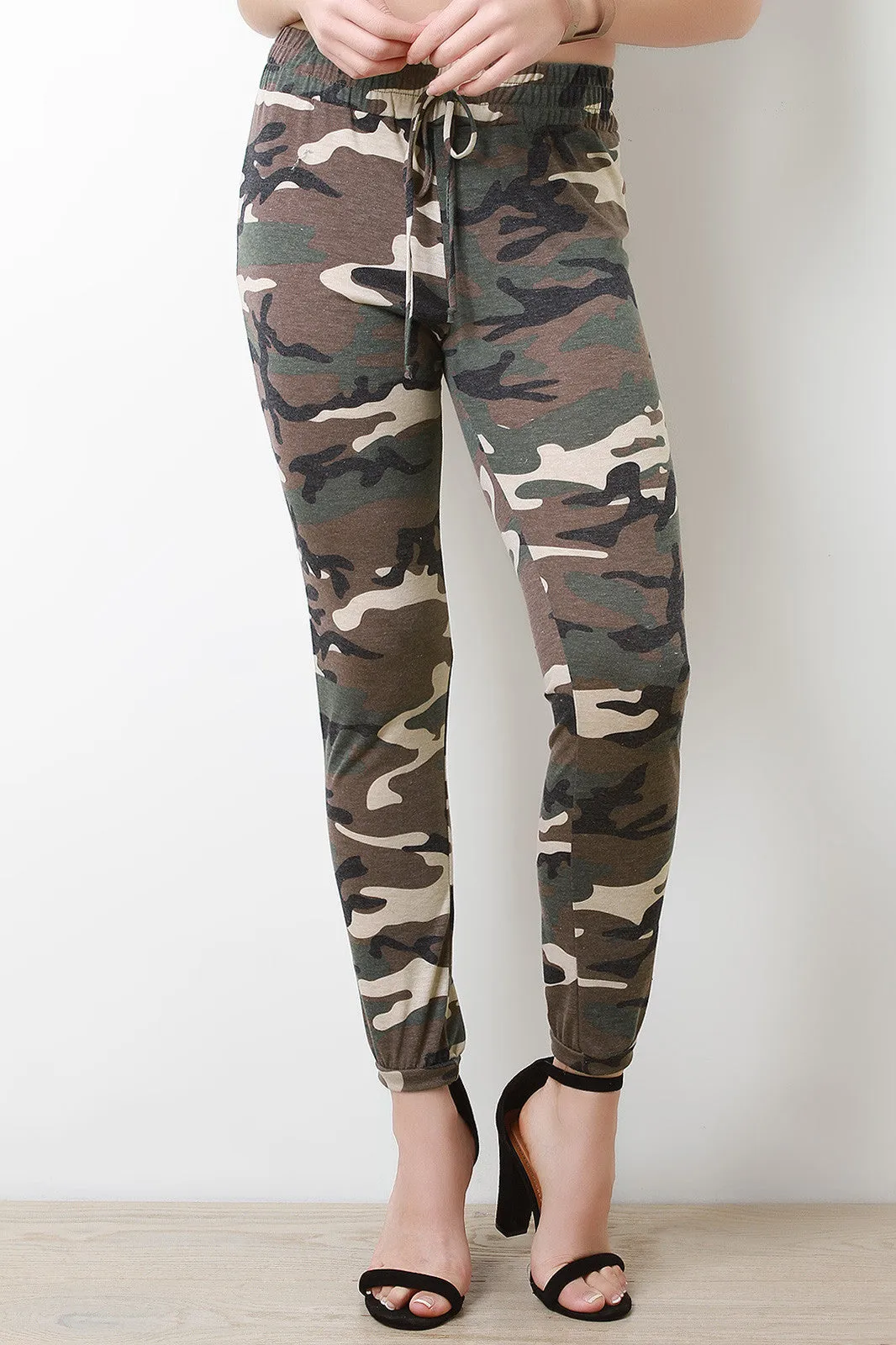 Camouflage Print Jogger Pants