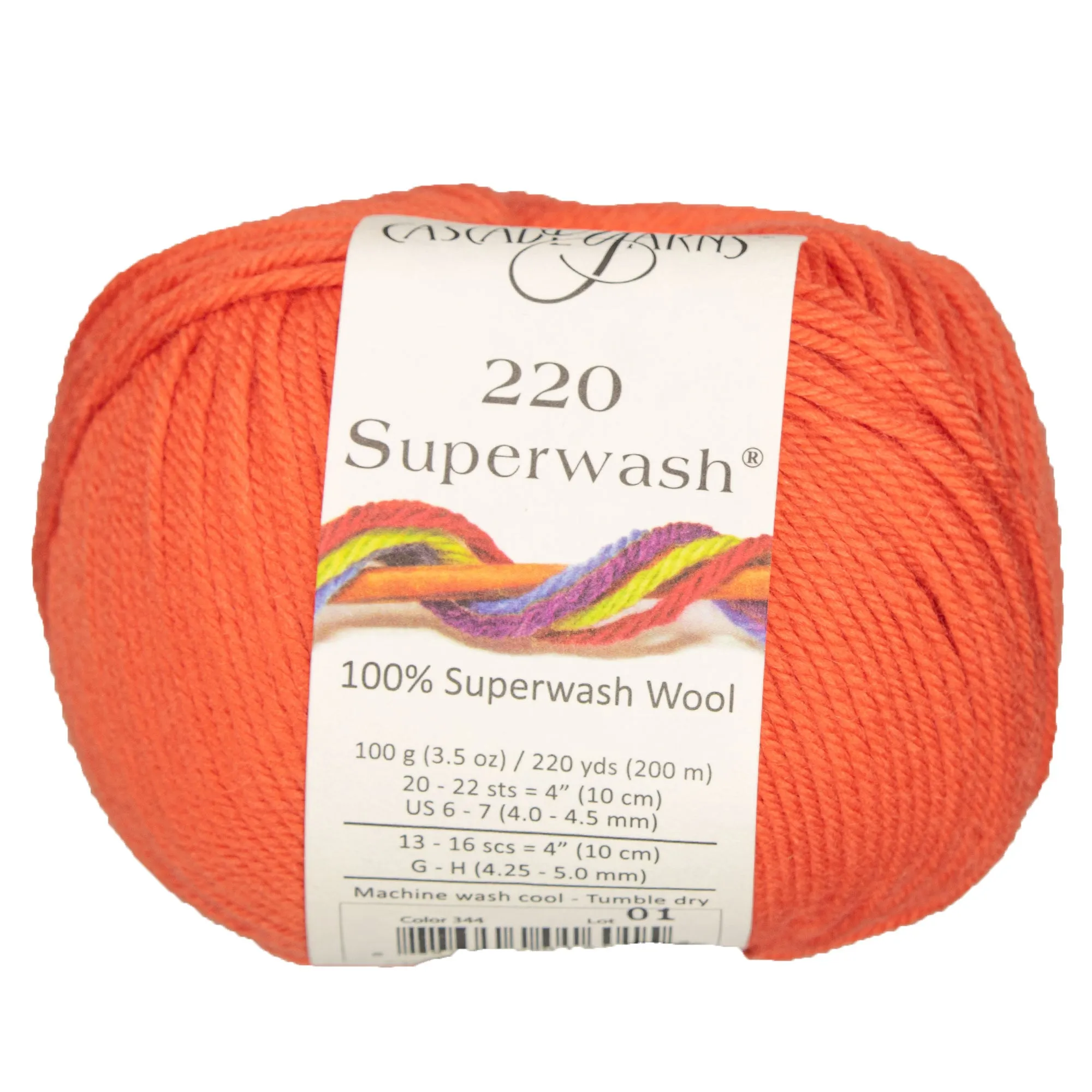 Cascade Yarns 220 Superwash Yarn - 0344 Cherry Tomato