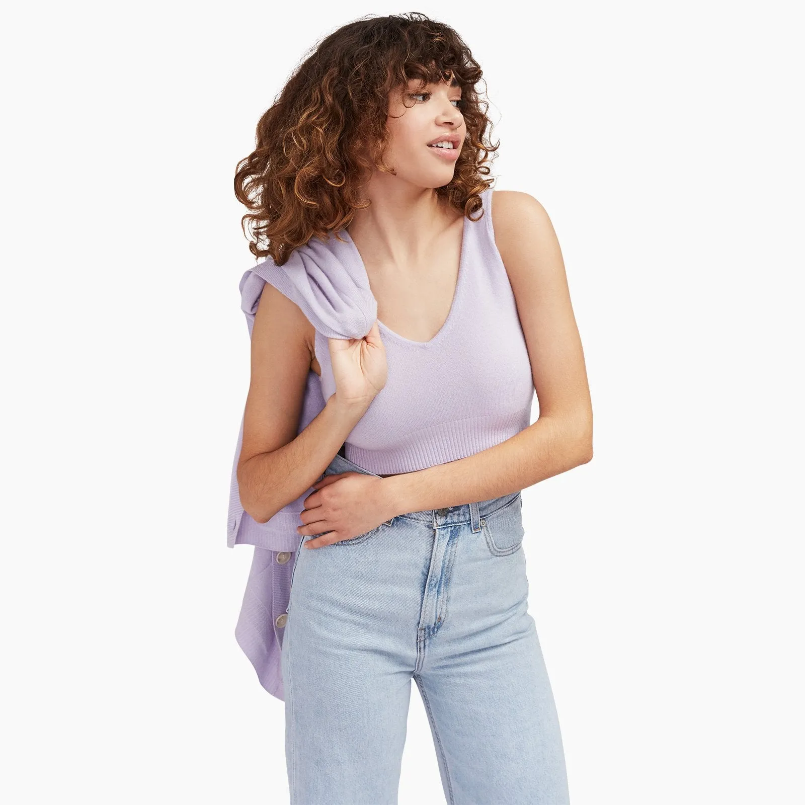 Cashmere Cropped Tank Top