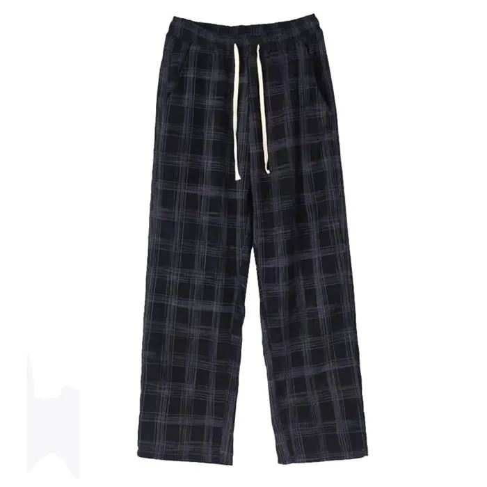 Cozy Up Plaid Pants in Navy