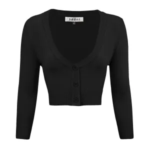 Cropped Cardigan - Black