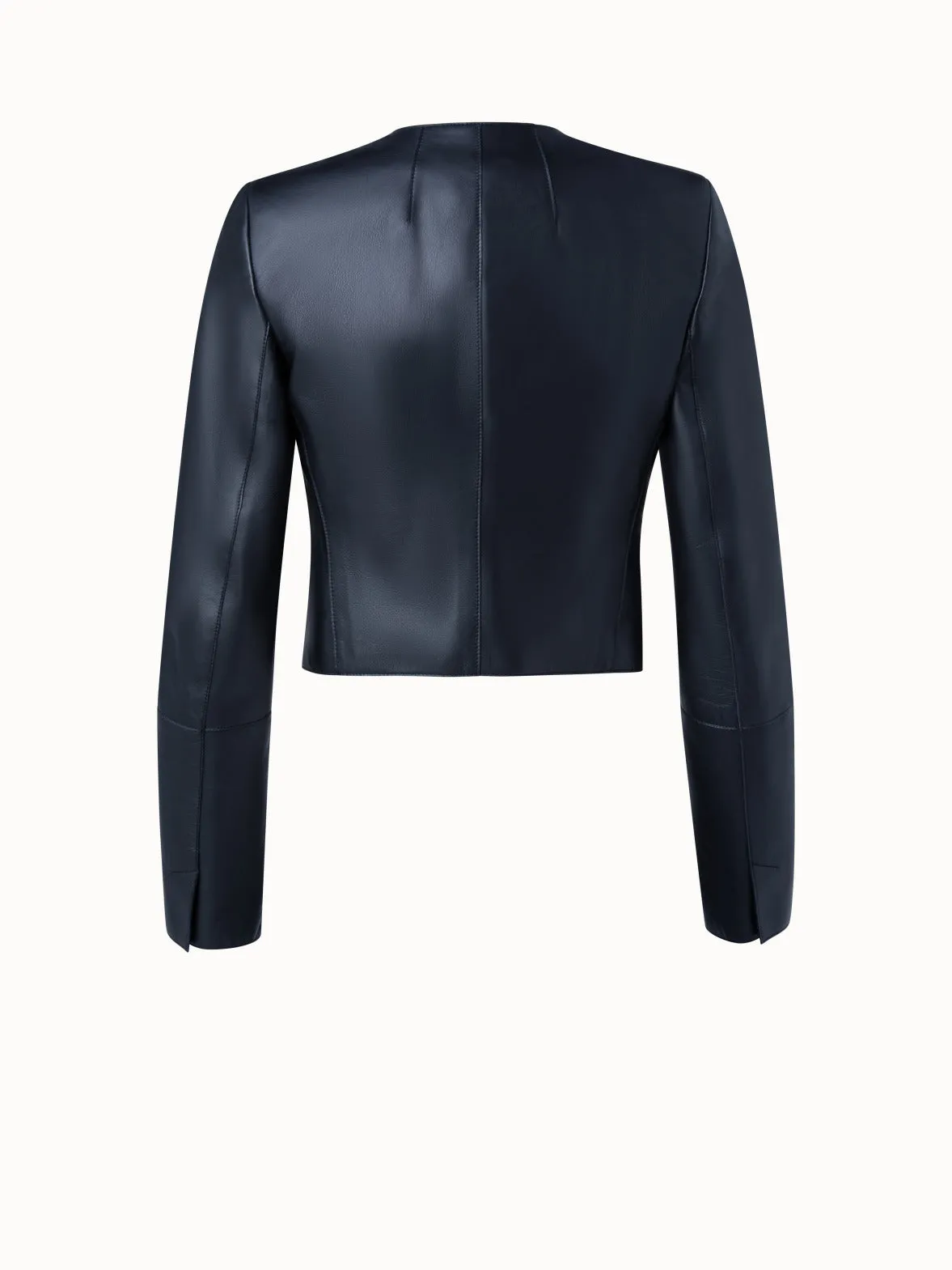 Cropped Lamb Nappa Leather Jacket