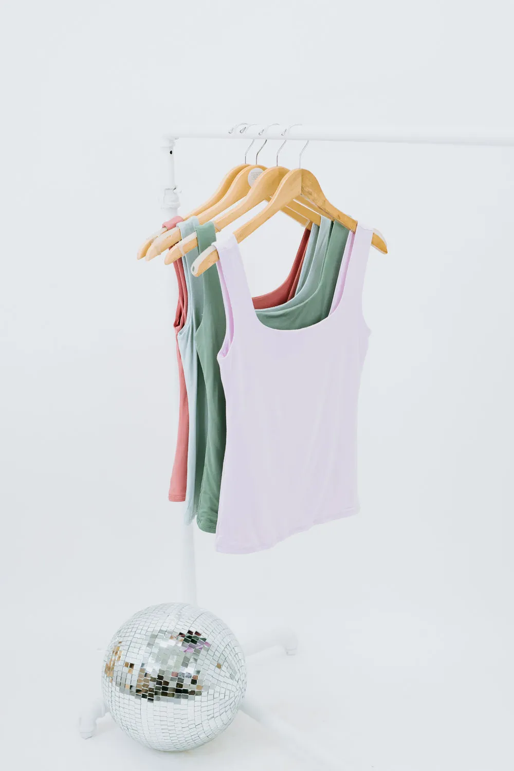 Double Layered Reg Length Tank, Lilac