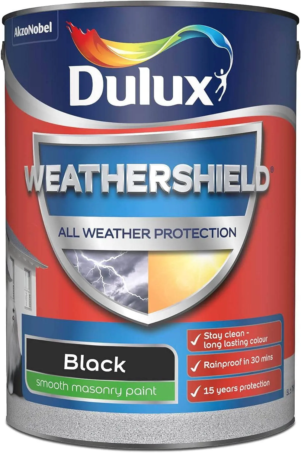 Dulux Weathershield 5L Masonry Paint - Black