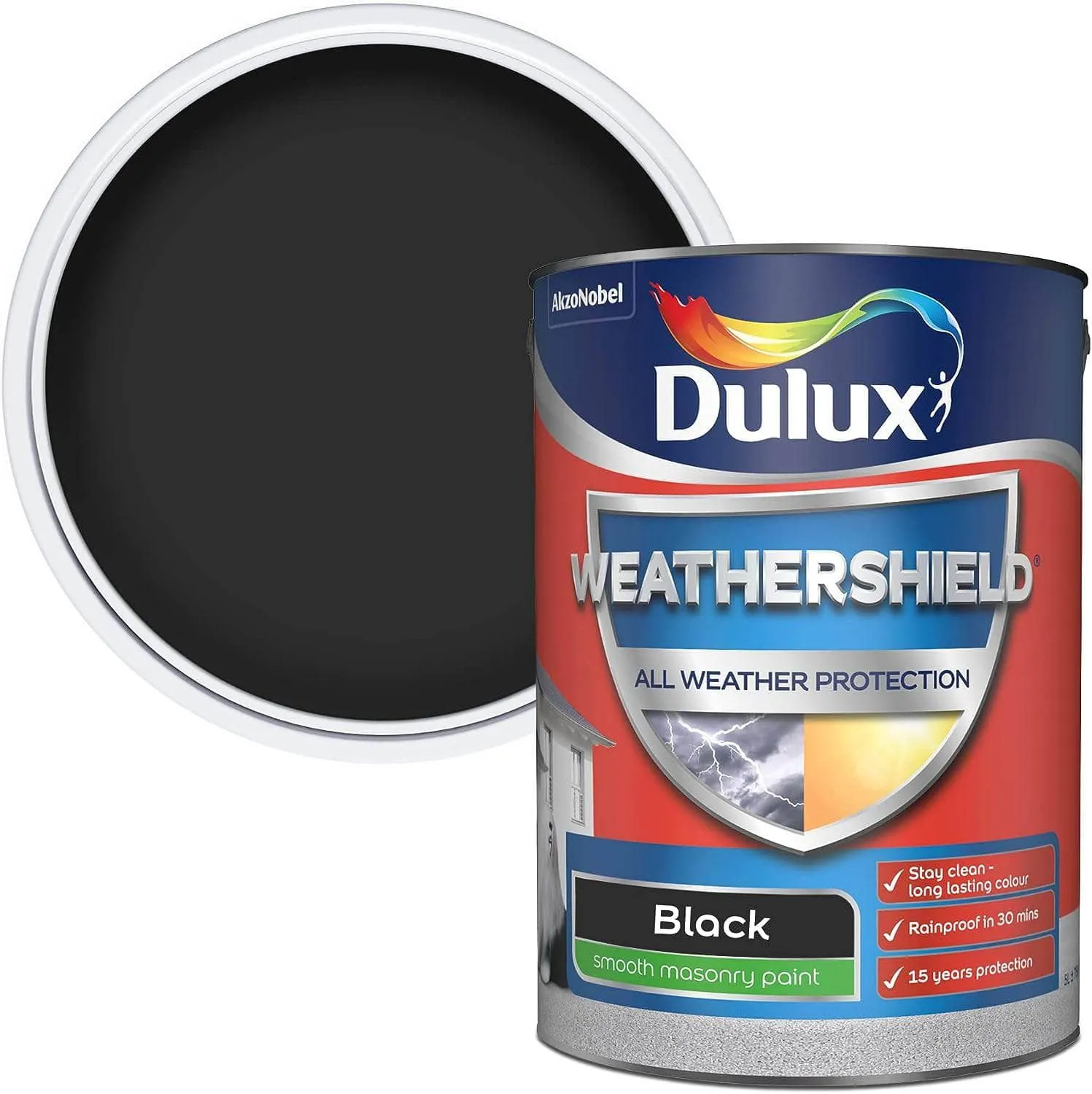 Dulux Weathershield 5L Masonry Paint - Black