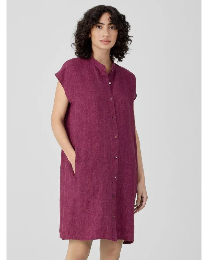 Eileen Fisher Washed Organic Linen Delave Shirtdress