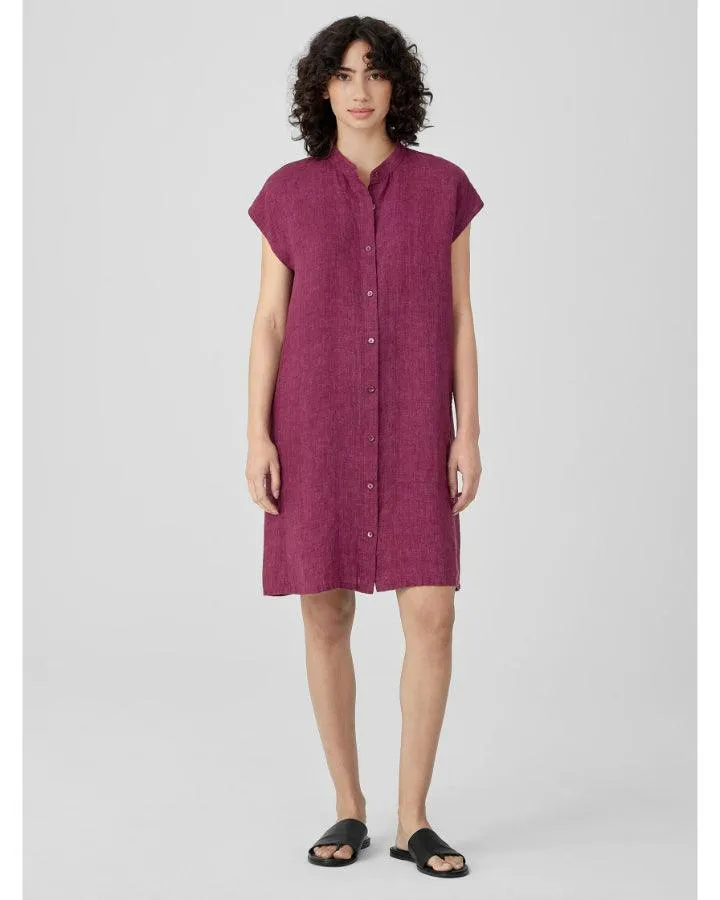 Eileen Fisher Washed Organic Linen Delave Shirtdress