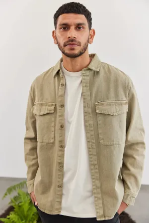 Essential Overshirt in Dune Green