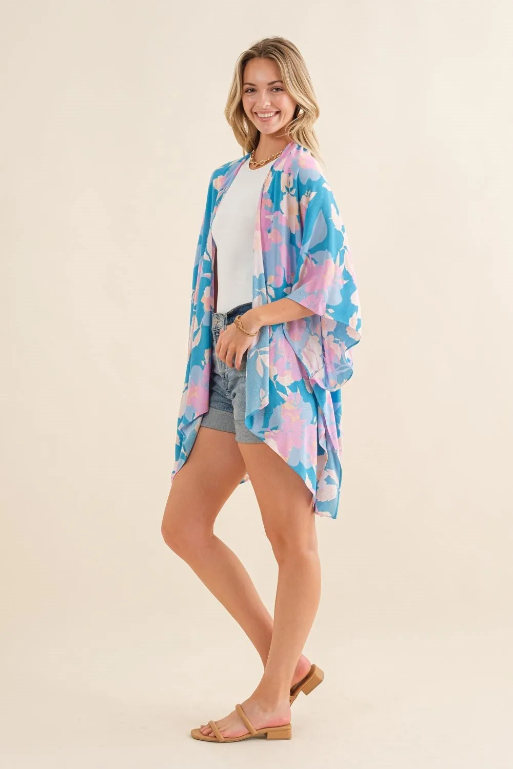 Floral Half Sleeve Kimono