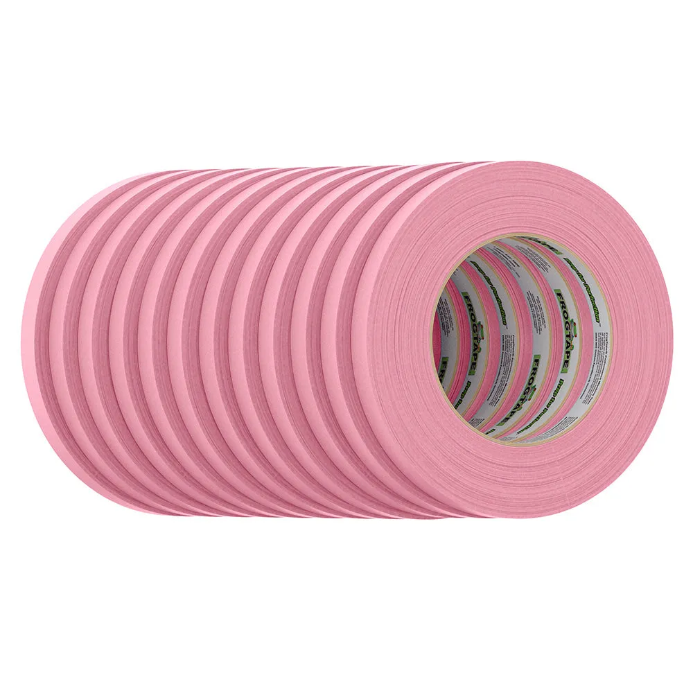 FrogTape CP 325 Medium-High Adhesion Masking Tape - 12MM x 55M x 12-Pack - Pink - Rated for 325?F