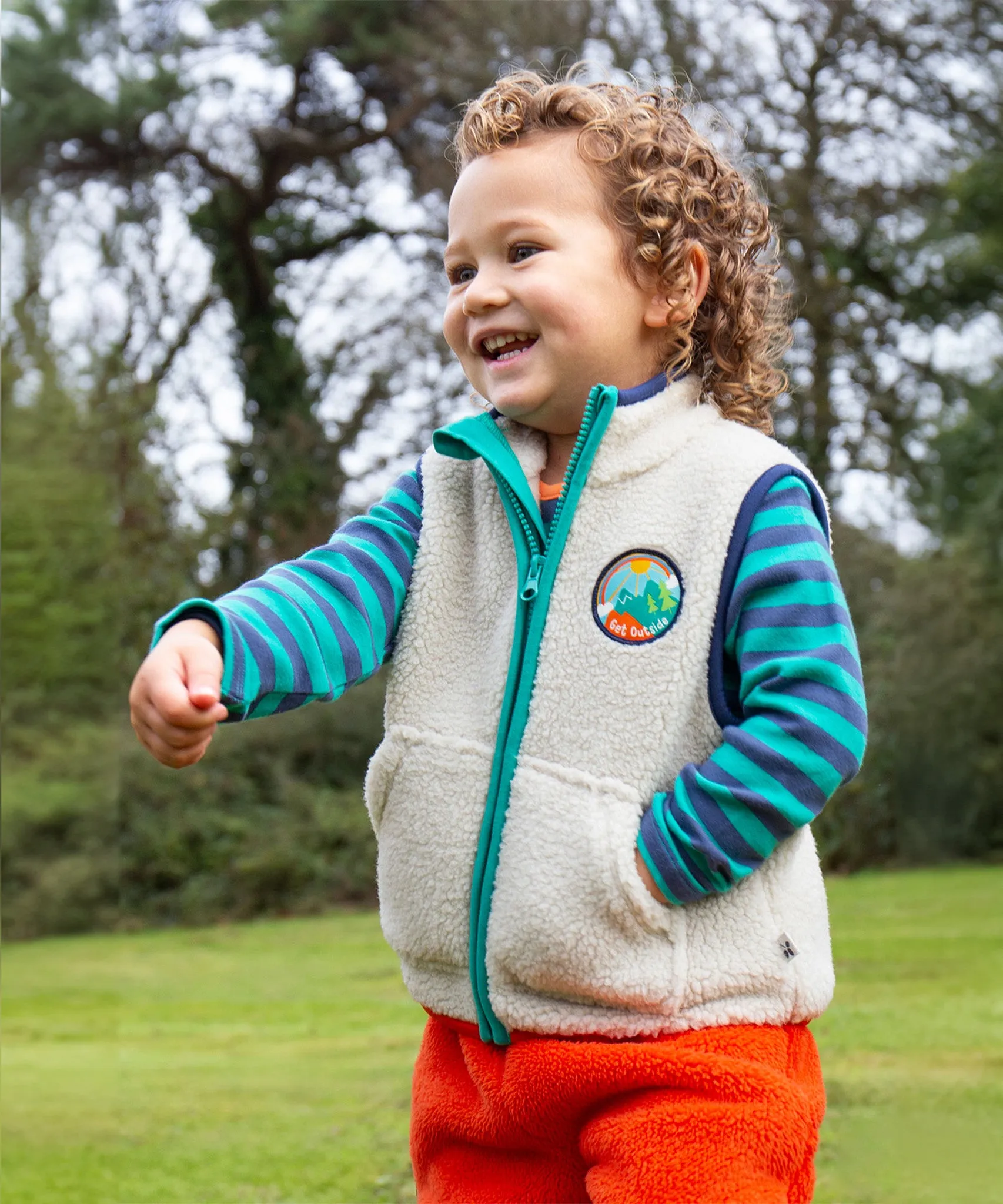 Frugi Bude Borg Gilet - Moon