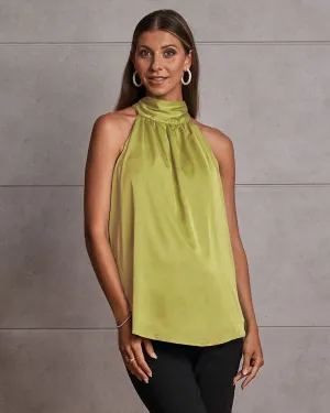 Gisele Halter Neck Maternity Evening Top - Citrine