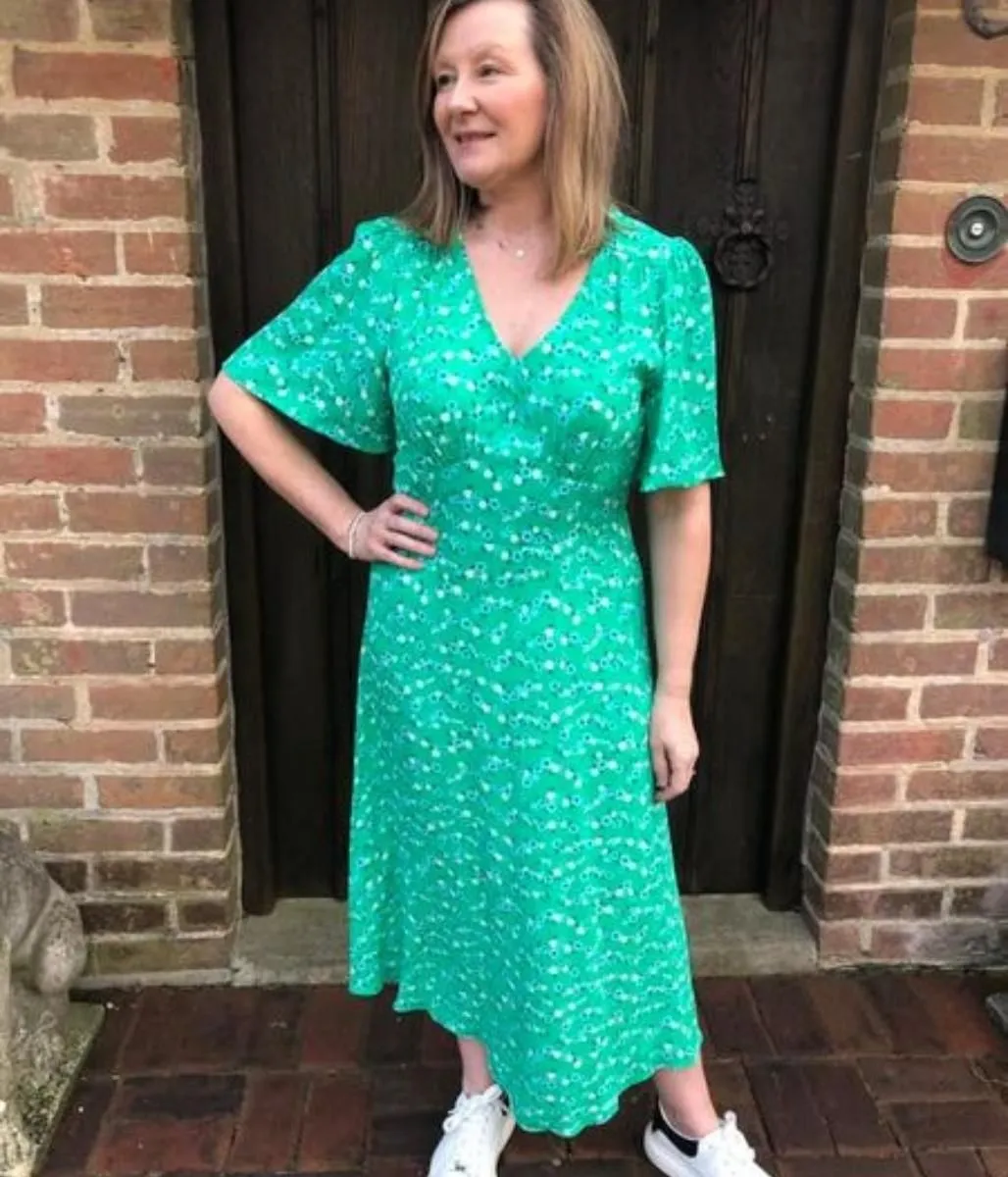 Green Floral Midi Dress