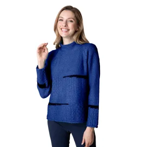 Habitat "Harvest Tweed" Mixed Cable Stitch Pullover in Sapphire - 89101