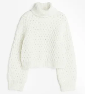 H&M Turtleneck sweater, white