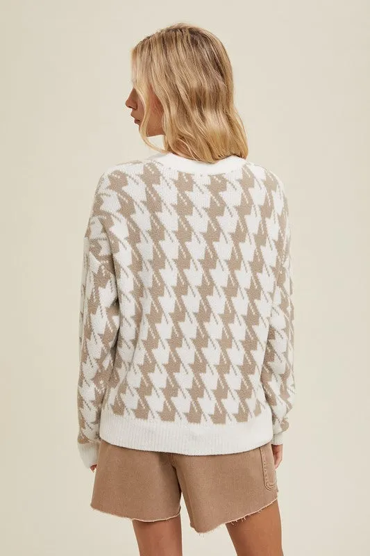 Houndstooth Sweater - Ivory