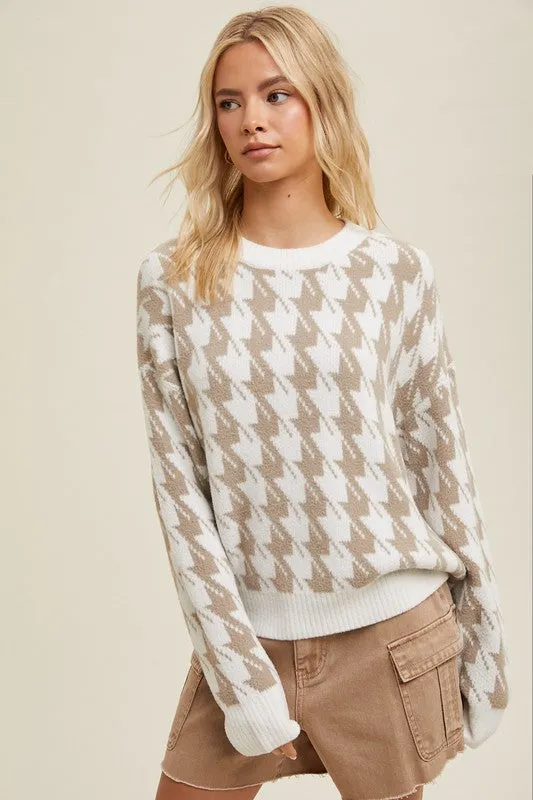 Houndstooth Sweater - Ivory