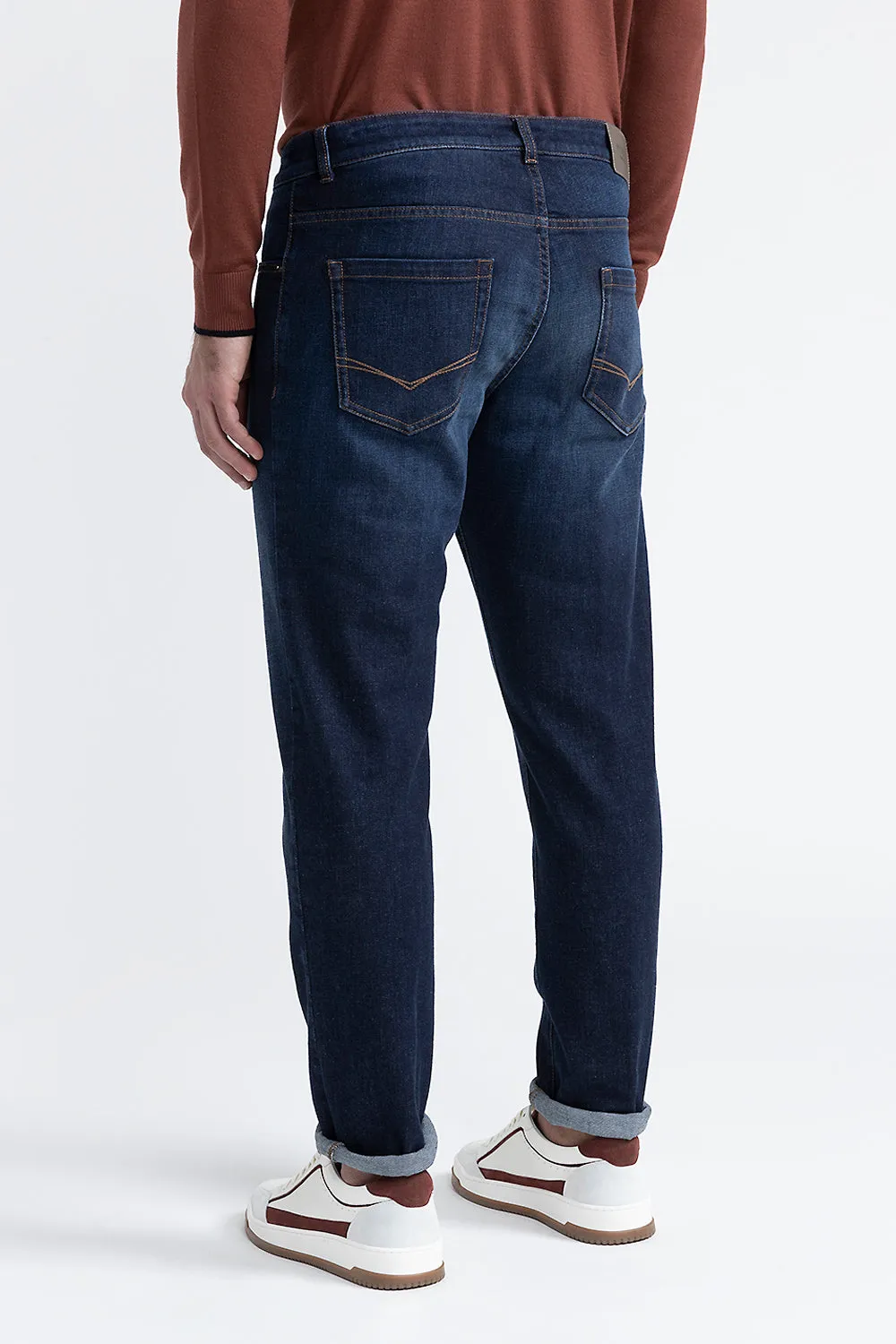 Indigo stretch cotton jeans