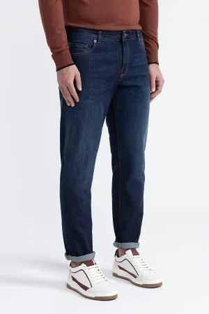 Indigo stretch cotton jeans