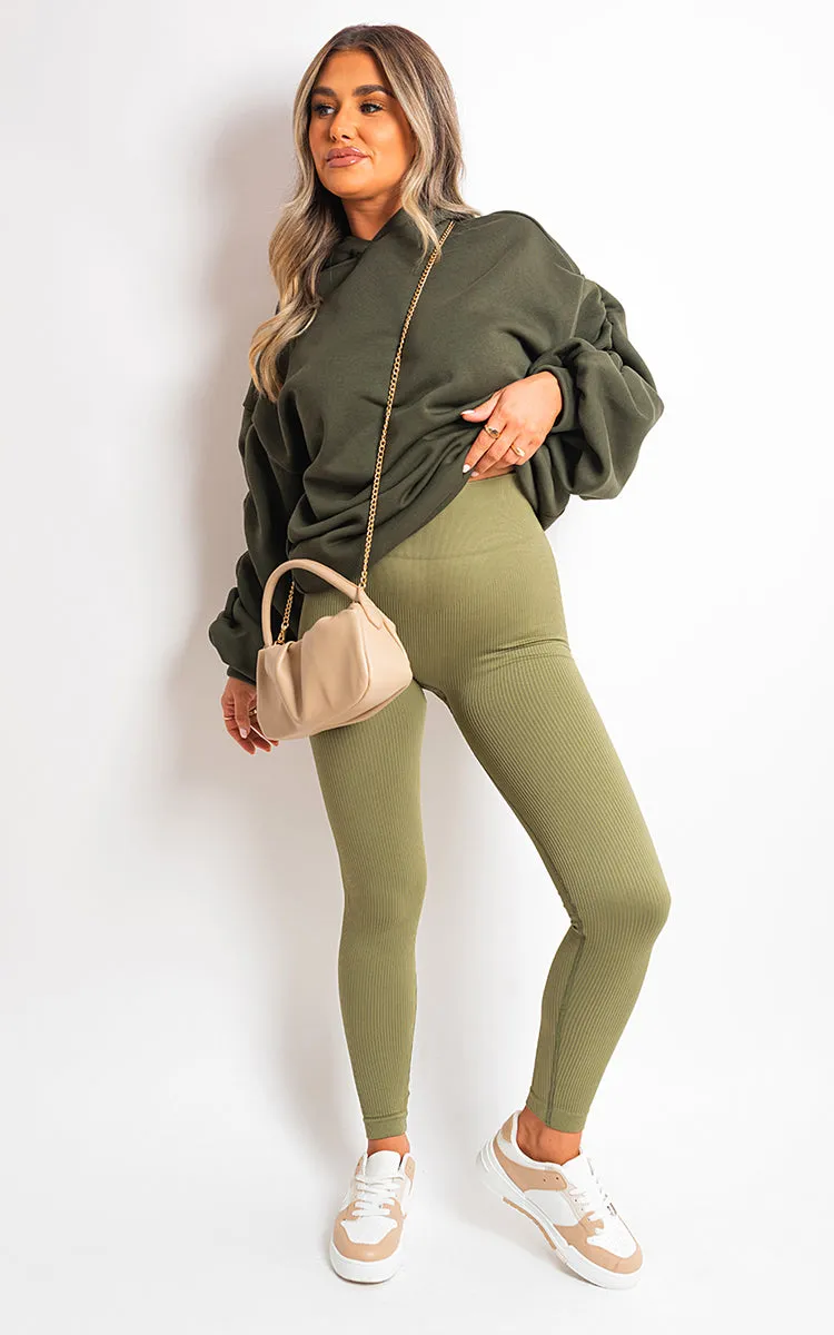 Lightweight High Waisted Rib Curvy Leggings