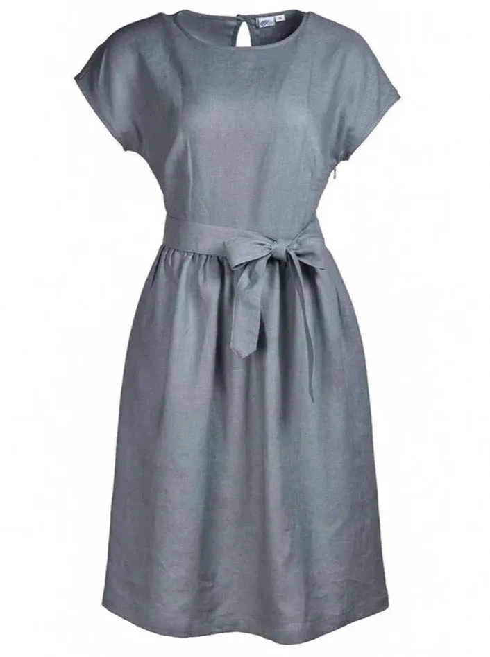 Linen Dress Amy Grey/Blue