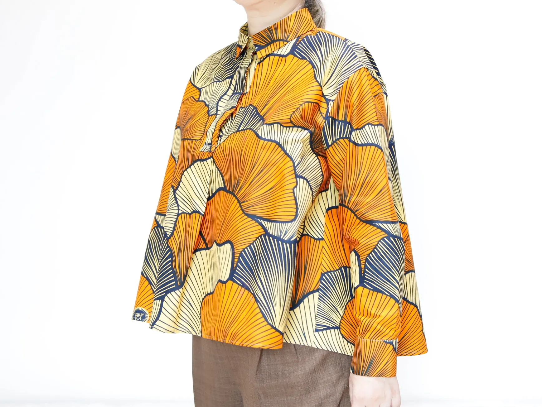 <T17J-018> AFRICAN PRINTED FRONT TUCK Shirt