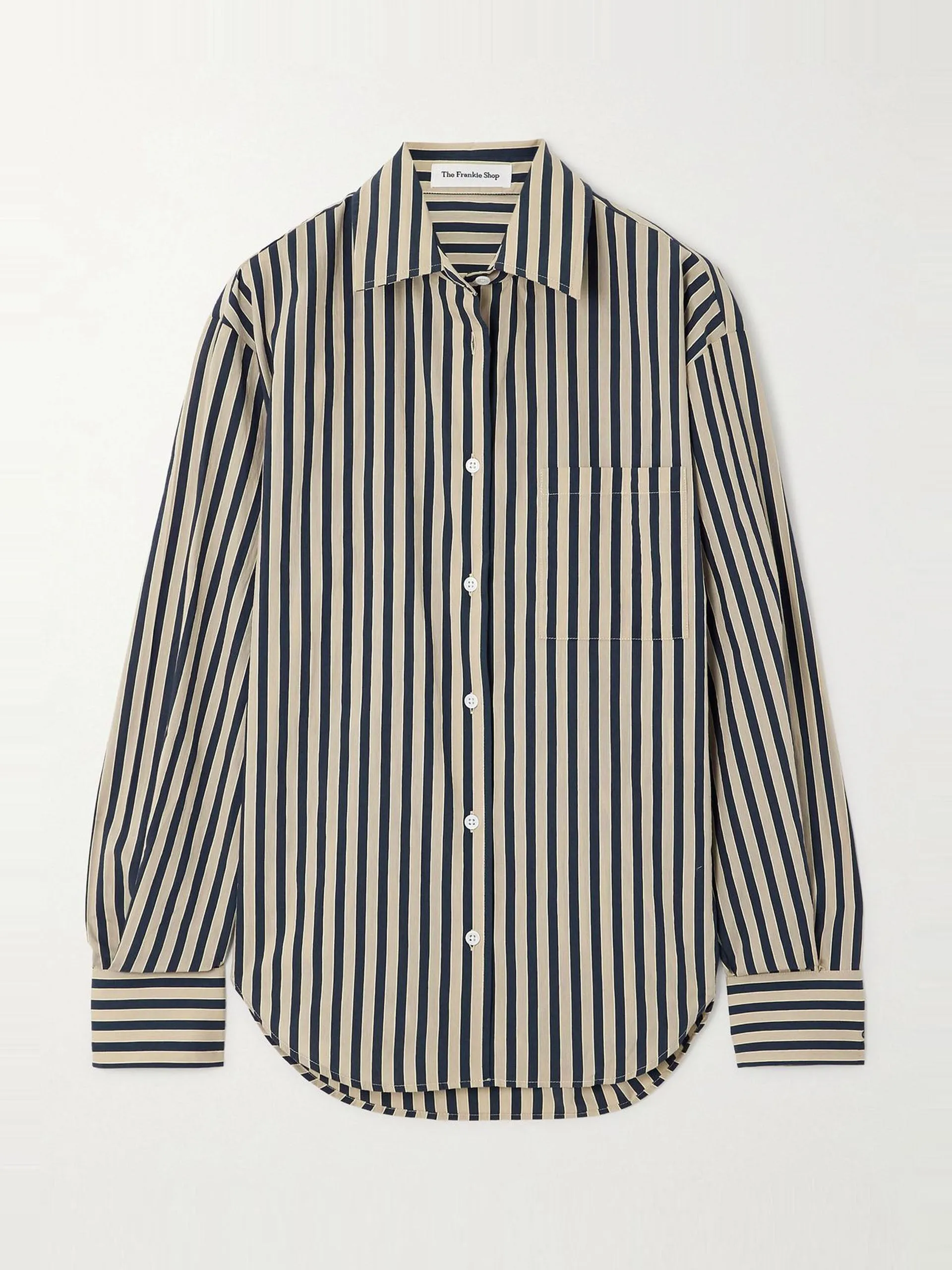 Lui striped cotton-blend poplin shirt