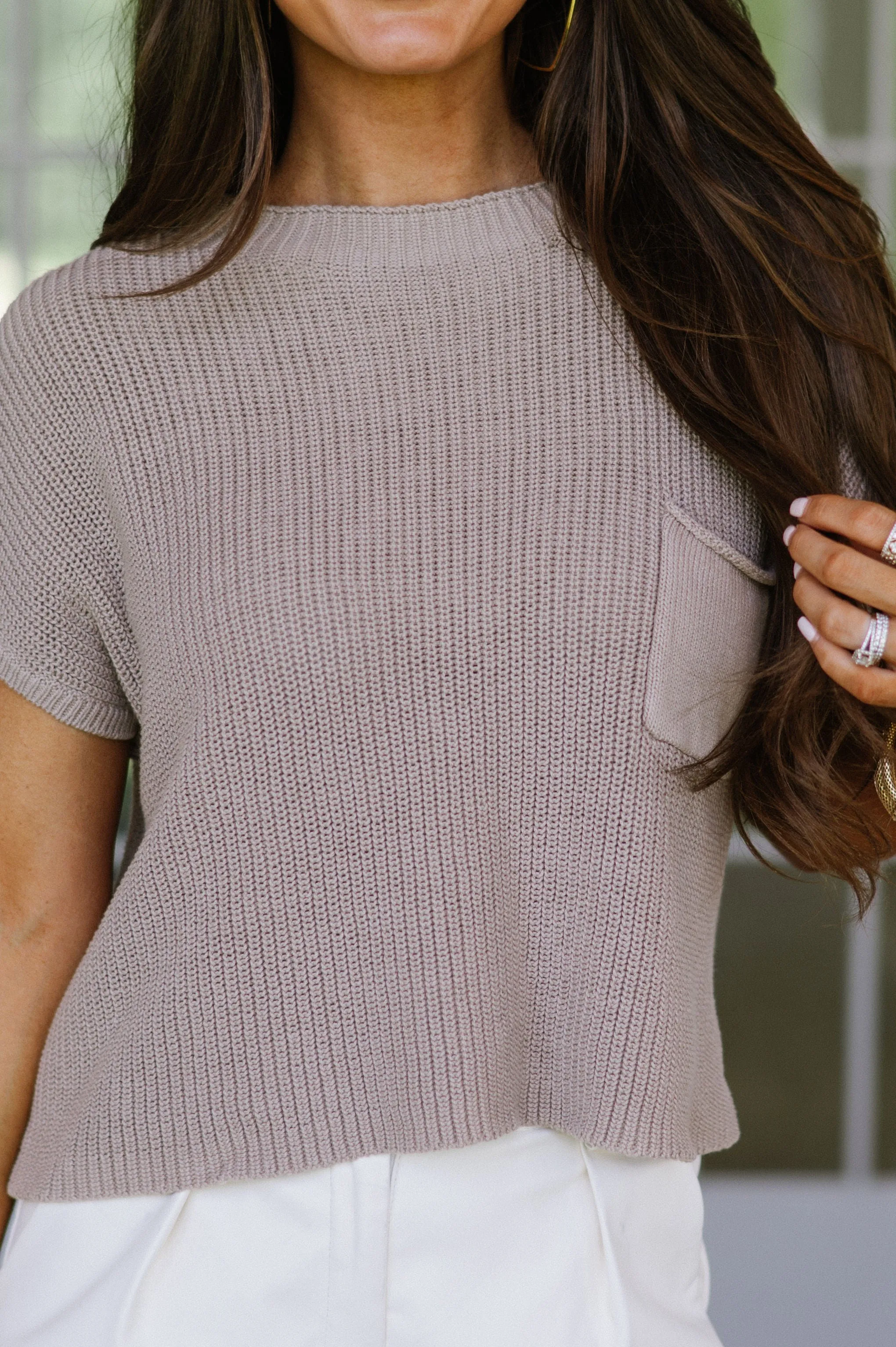 Lula Sweater Top-Taupe