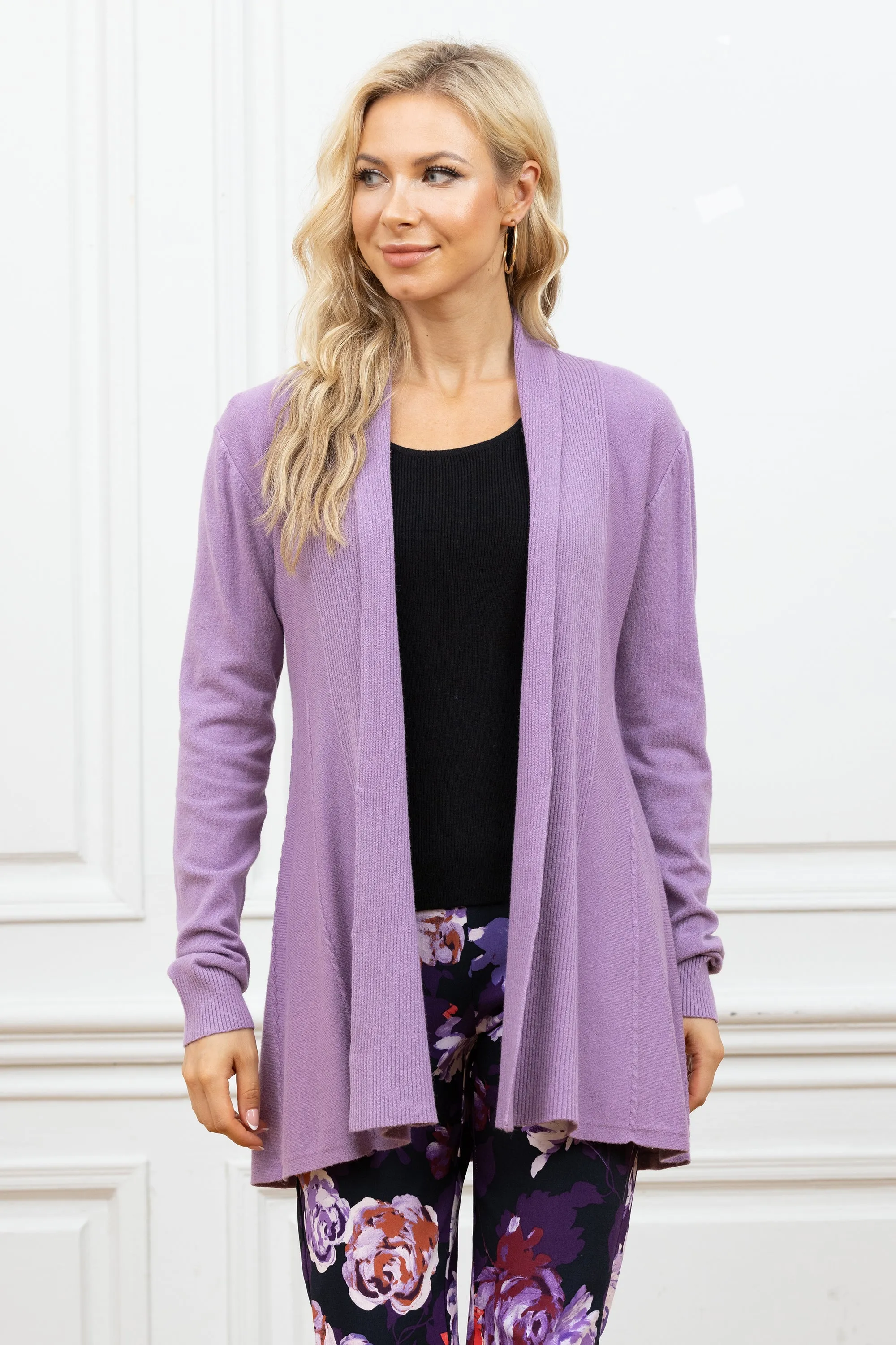 Luxurious Cashmere Feel Open Cardigan