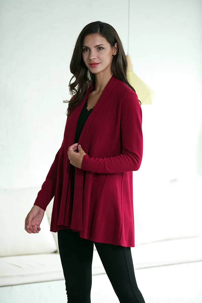 Luxurious Cashmere Feel Open Cardigan