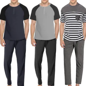 Men's Loungewear Striped Suit Short-sleeved Trousers