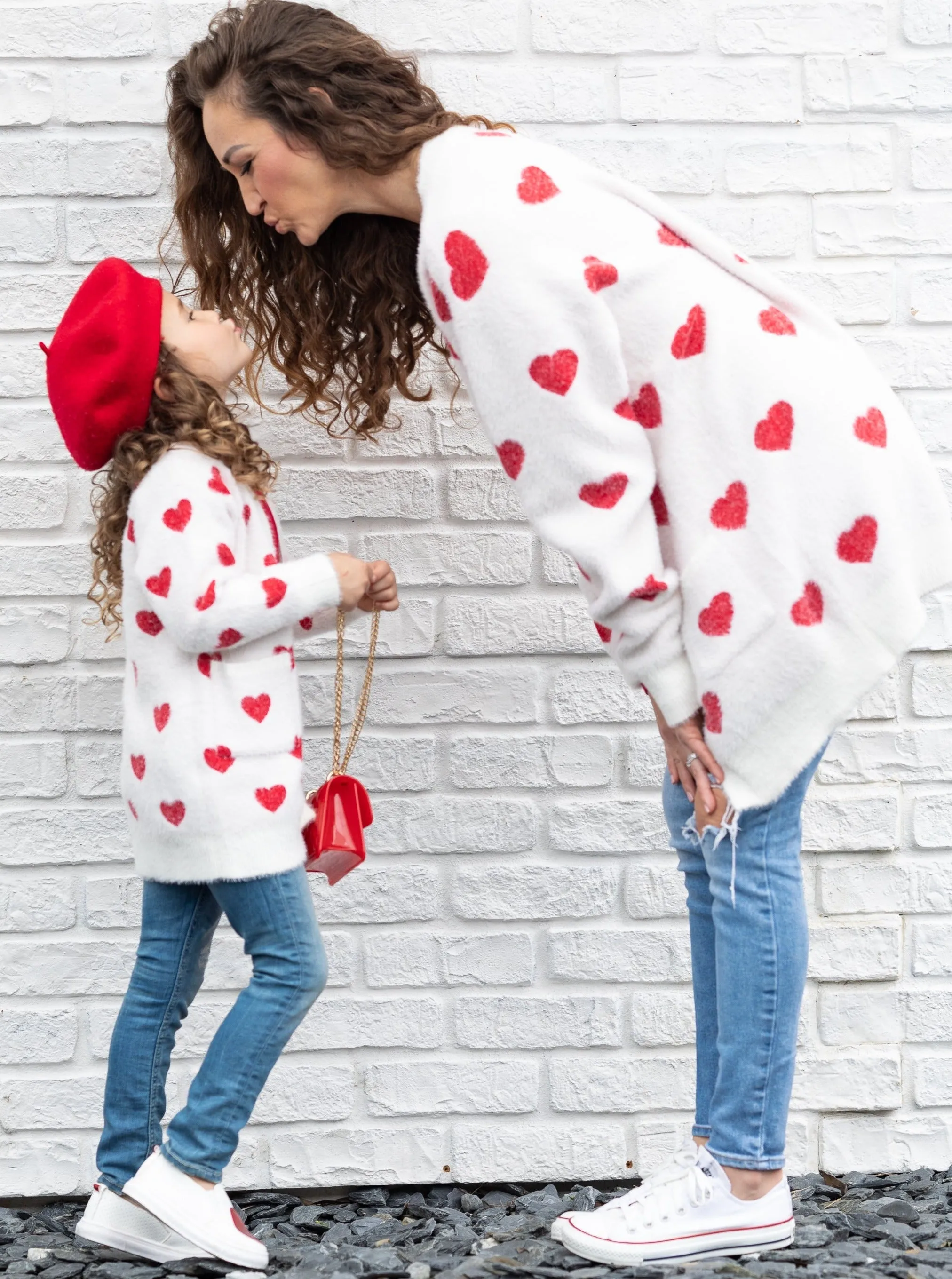 Mommy And Me I Love You Lots Oversized Heart Cardigan