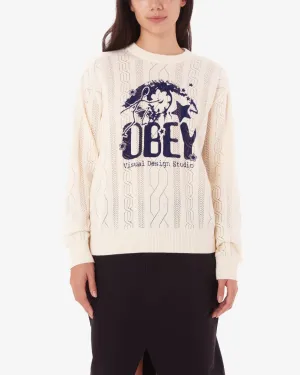 Obey STUDIO CREWNECK SWEATER - UNBLEACHED