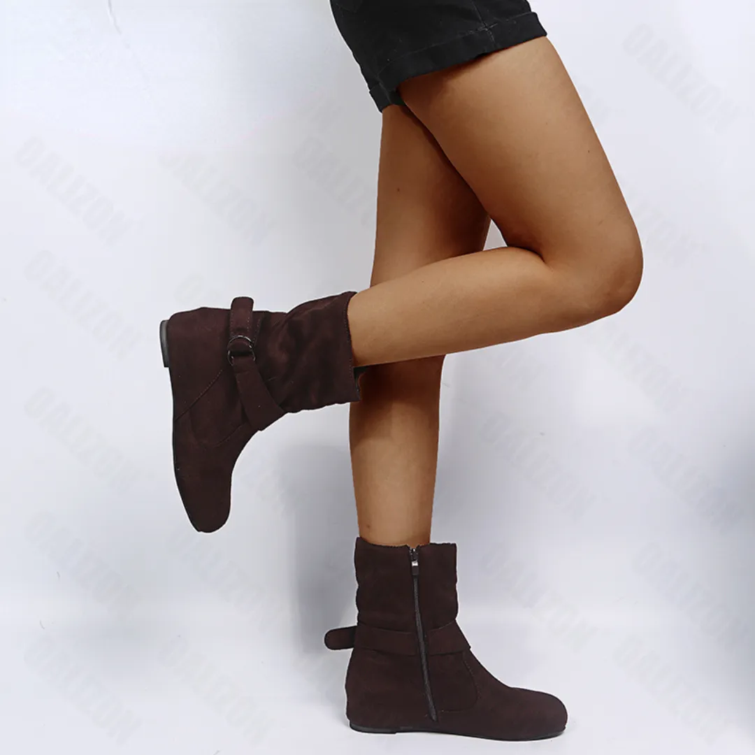 OCW Women Slouchy Boots Comfort Suede Non-slip Casual  Walking Winter Boots