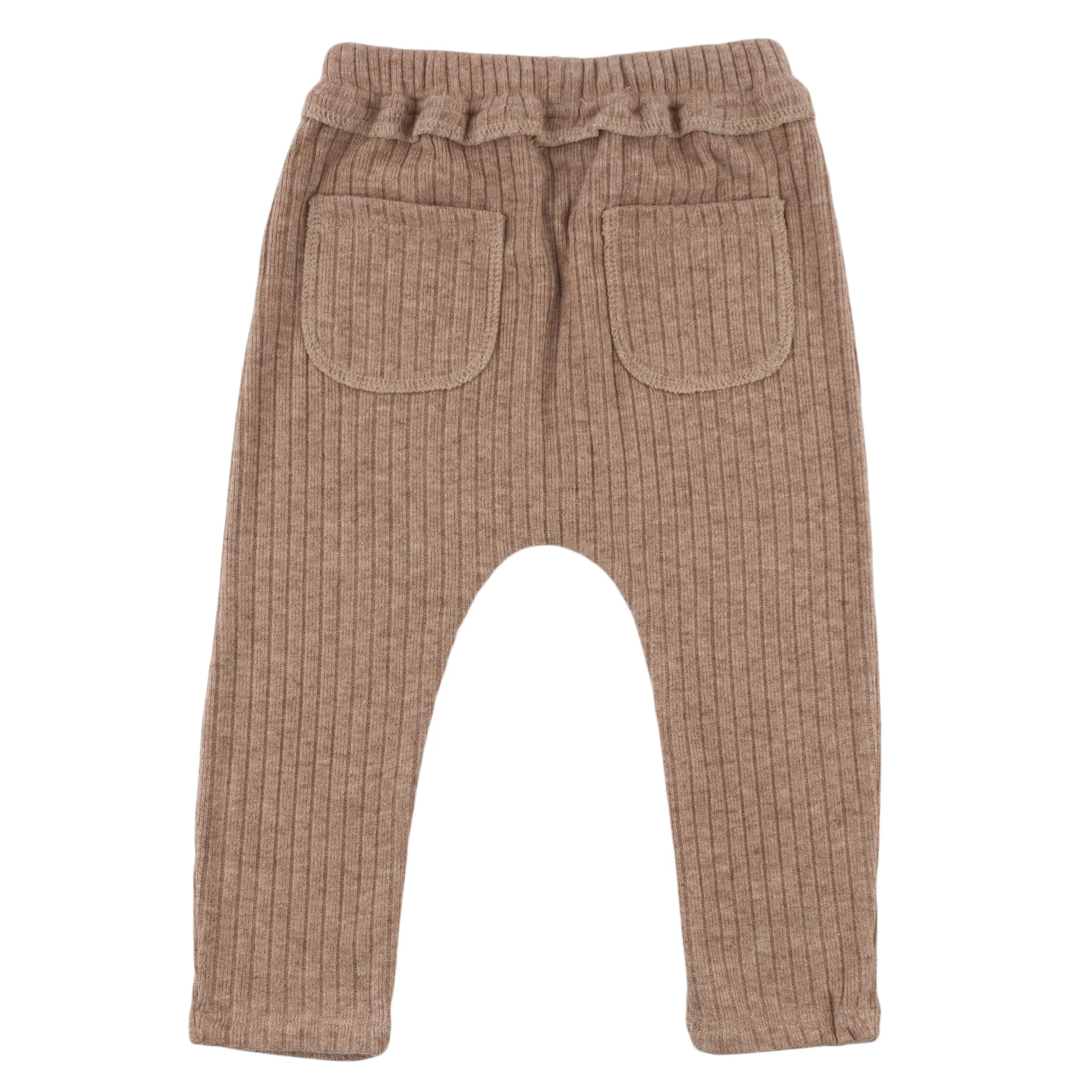 oh baby! Wide Rib Fuzzy Sweater Knit Brooklyn Jogger Pants - Mushroom Heather