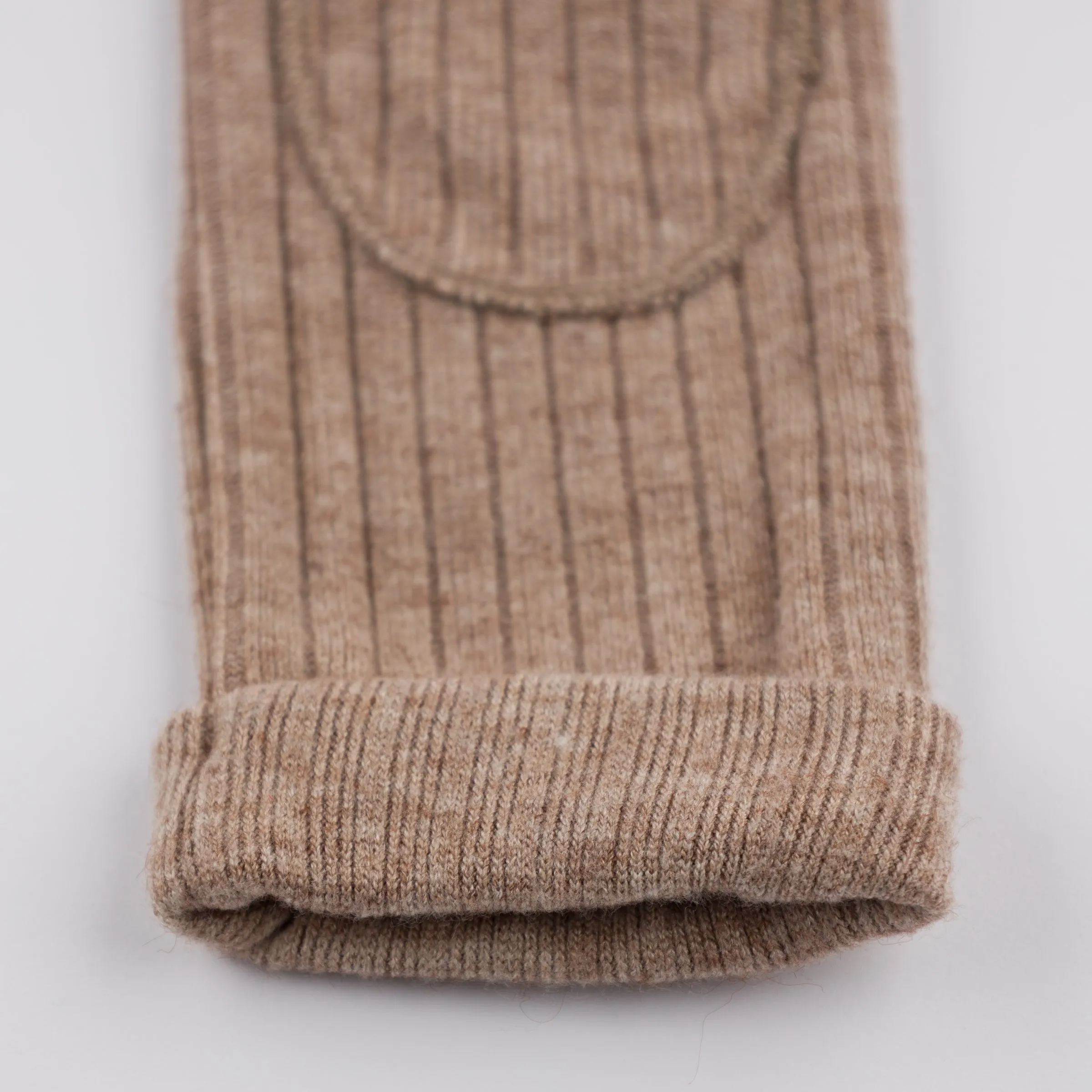 oh baby! Wide Rib Fuzzy Sweater Knit Patch Pant - Mushroom Heather