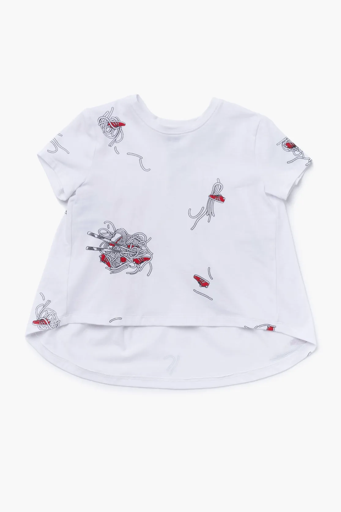 OMAMImini White Gathered Girls Shirt