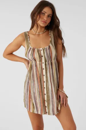 ONeill KORIE NEPTUNE STRIPE BUTTON FRONT MINI DRESS - MULTI CLR