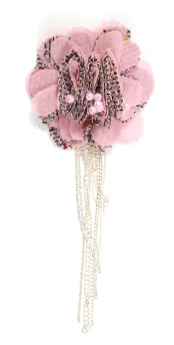 Organza Floral Piece with Dangling Chain - 1 Piece