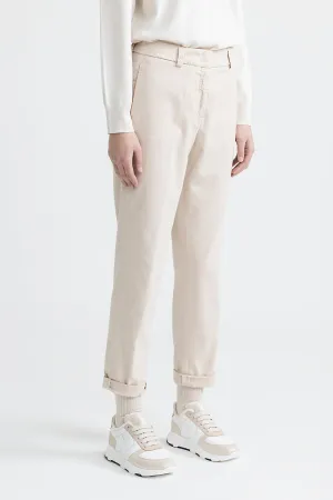 Peachskin gabardine carrot trousers