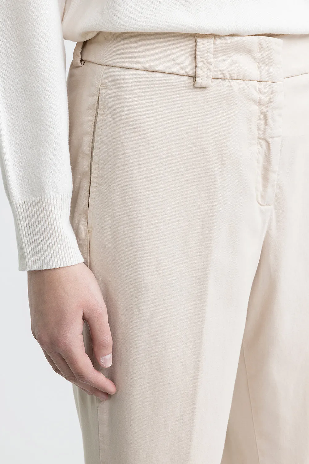 Peachskin gabardine carrot trousers