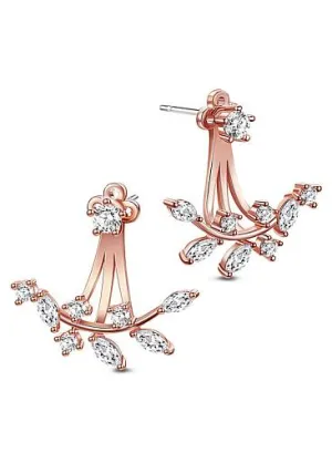 Popular 18K Gold Plated Ear Jackets, Micro Pave AAA Zircon Twig,